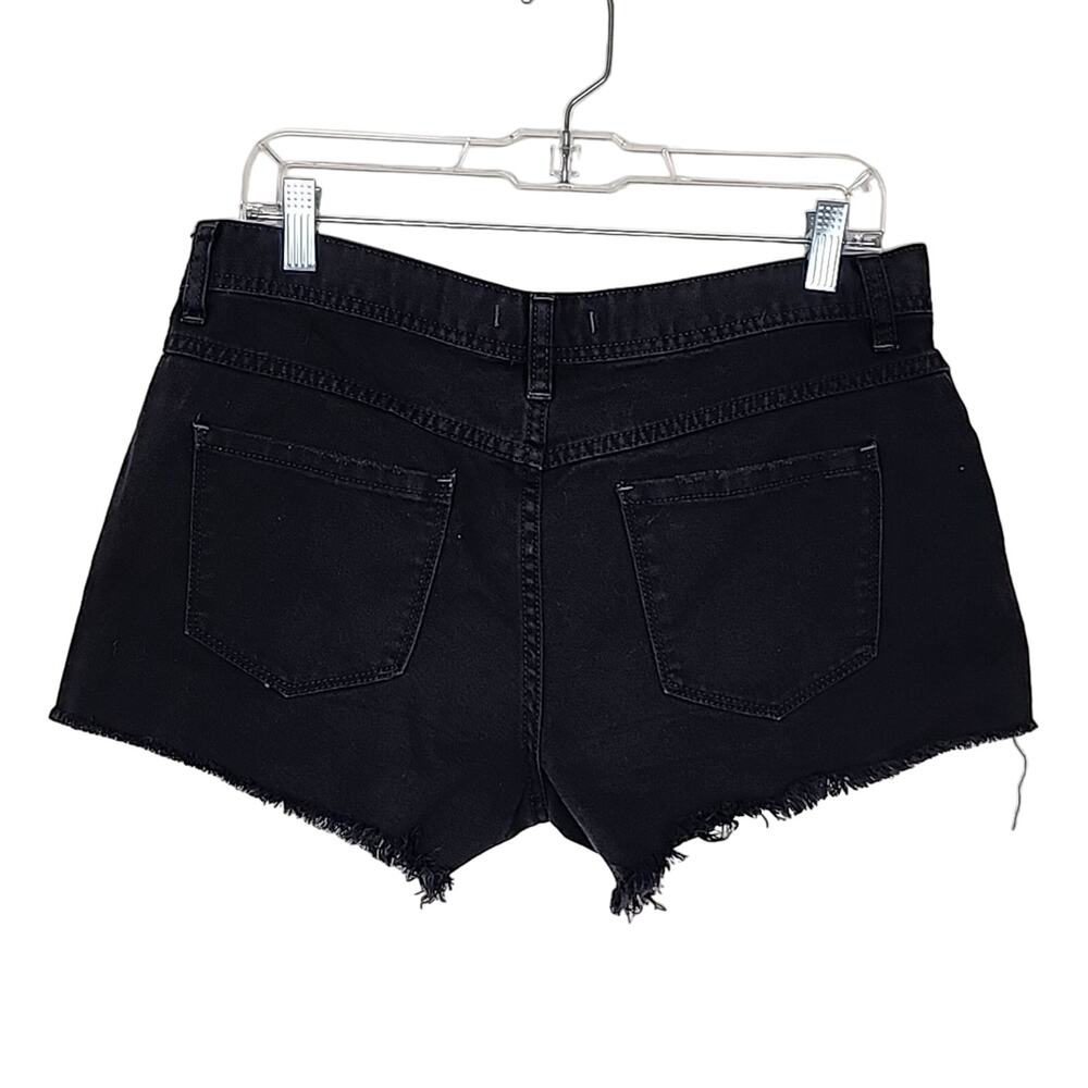 Free People $68 Size 29 Black Distressed Denim Shorts - Picture 2 of 7